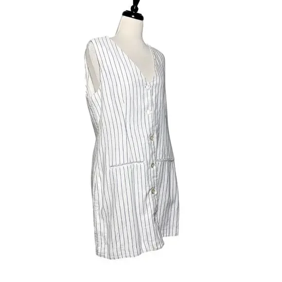 Abercrombie & Fitch SZ L Mara Linen-Blend Vest Mini Dress - Picture 7 of 8